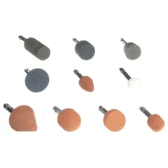 Abrasive Point Set, Cone/Cylinder, 10-Piece, Head Widths 1 in, 3/4 in, 1 1/4 in, 11/16 in