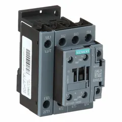 Non-reversing IEC contactor with 4 poles and 4 normally open contacts. Rated 16 A with a 120V AC coil. Suitable for switching motors, lighting, and other industrial loads in control panels and machinery. No integrated surge suppression.
