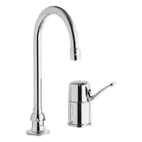 CHICAGO FAUCETS Gooseneck Bathroom Faucet: 2302, Cast Brass, Polished Chrome Finish, 1 gpm Flow Rate (MPN 2302-E73ABCP)