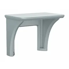Wall-mount desk from the Endurance series, constructed of polyethylene. Designed for fixed installation in industrial settings where a space-saving, easy-to-clean work surface is required. Overall dimensions: 36 in wide, 24 in deep, 29 in high.