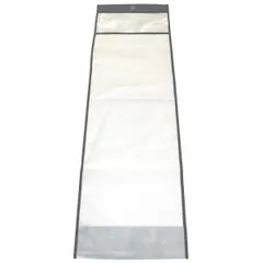 White nylon evidence bag with top grommet closure. Designed for securing and storing weapons and other evidence items. The grommet closure allows for easy sealing and identification.