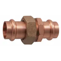 NIBCO Crimp Union Fitting: Straight, 1 in CTS x 1 in Pipe size, Press-fit x Press-fit, Copper (MPN 9256600PC)
