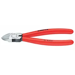 Straight, narrow jaw flush-cut diagonal-cutting pliers with 1/2 in jaw length, 1/2 in jaw width, and 5 1/2 in overall length. Designed for precision trimming of soft wire, cable ties, and plastic components in electronics and assembly work.
