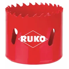 This hole saw is designed for cutting multi-material surfaces such as wood, metal, and plastic. It features 5 teeth per inch and a maximum cutting depth of 1 1/2 in. The saw requires a separate arbor with a 5/8-18" thread connection. Suitable for plumbing, electrical, and construction applications requiring clean, precise holes.
