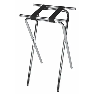 CSL Tray Stand: Steel, Chrome, 19 in Overall Wd, 31 in Overall Ht - Tray Stands