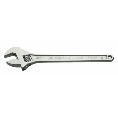 ROTHENBERGER Adjustable Wrench: Chrome Vanadium Steel, Chrome, 6 in Overall Lg - Automatic Locking Adjustable Wrenches