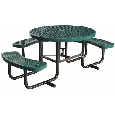 OEM Picnic Table: Expanded Metal, Thermoplastic Coated, Green - ADA Accessible Picnic Tables