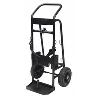 Hammer cart for transporting and supporting breakers on job sites. Overall height 42 1/2 in, overall width 21 5/8 in. Allows one-person movement of heavy demolition equipment without lifting, reducing fatigue during concrete breaking and trenching applications