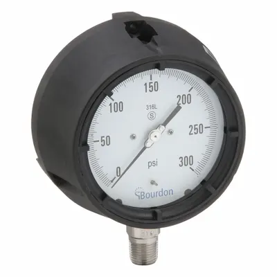 BOURDON MPG6-A60.H25 All-Stainless Steel Wetted Parts Pressure Gauge - All-Stainless Steel Wetted Parts & Casing