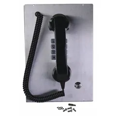 This gray metal front panel is designed for use with industrial telephone systems. It serves as a mounting and protective enclosure for communication equipment in demanding environments. The panel is identified by model numbers 354-001 and 354, with manufacturer part number 12576-130.
