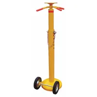 Trailer Stabilizing Jack: Spin-Top, 5,000 lb Max Lifting Capacity, 41 in Min Lift Ht, Round, Yellow