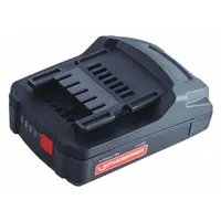 This 18V DC, 2 Ah battery features a tabbed design for secure connection in compatible cordless tools. The set includes both the battery and charger. Suitable for powering cordless tools such as pipe cutters and presses in plumbing and HVAC applications. Note: not oil-resistant