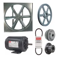 DAYTON Supply Fan w/Drive Package: Belt Drive, 36 in Blade, Open Dripproof, 13,802 cfm, 3 ph, 3/4 hp (MPN 7AD03)