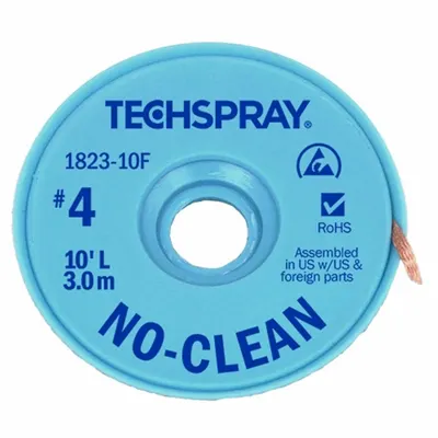 TECHSPRAY No-Clean Flux Desoldering Braid - No-Clean Flux Desoldering Braids