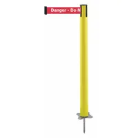 TENSABARRIER Barrier Post with Belt: Red, No Pattern, Danger Do Not Enter, 13 ft Belt Lg, Yellow (MPN 884-35-MAX-RIX-C)