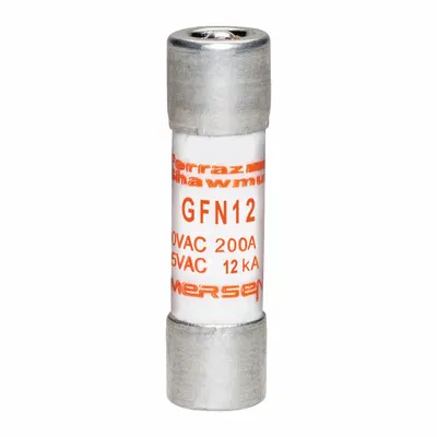 MERSEN Fuse: GFN Series, Midget, Time-Delay, 12 A, 125 V AC, 13/32 in x 1 1/2 in - Time-Delay Cylindrical Fuses