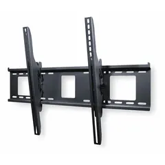 Wall-mounted tilting television mount designed for flat-panel screens from 39 to 80 inches, supporting up to 200 lb. Offers 5° downward and 15° upward tilt adjustment. Finished in black fused epoxy and includes all necessary mounting hardware.