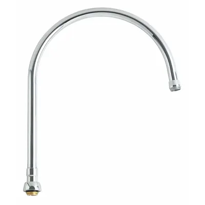 CHICAGO FAUCETS Gooseneck Swivel Spout, Polished Chrome, Brass, Laminar, UNEF - Gooseneck Faucet Spouts