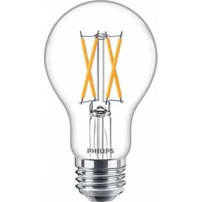 PHILIPS Compact LED Bulb: Medium Screw (E26), LED, (A) Classic, A19, 8 W Watt, 2200K/2700K - Medium Screw Base (E26) Lamps