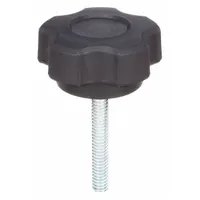 INNOVATIVE COMPONENTS Hand Knob: 5 Point, Plastic w/ Steel Thread, 1/4"-20 Thread, 1 in Thread Lg (MPN GN4C1000F2---21)