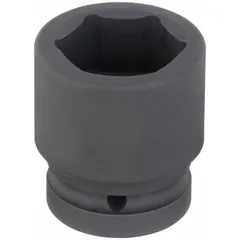 This 1" drive impact socket is designed for use with impact wrenches in heavy-duty fastening and loosening of SAE hex nuts and bolts. The 6-point configuration provides high torque transfer while reducing the risk of rounding fasteners. The black phosphate finish offers corrosion resistance. Suitable for automotive, construction, and industrial maintenance applications.