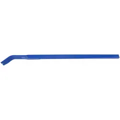 This rolling-head pry bar features a 56-inch overall length and a 1/2-inch bar width with a 3 1/8-inch end width. It includes one nail slot and a T No type design with a sharp pry bend for leverage. Suitable for heavy-duty prying, nail pulling, and material separation in construction and demolition tasks.