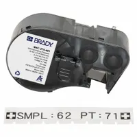 Combined Label and Ribbon Cartridge: 3/8 in, 25 ft, Cryogenic Autoclavable Polyester, Black on White (MPN M4C-375-461)