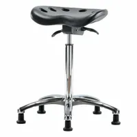 Tractor Stool: Polyurethane, Ht Range 23 in to 33 1/2 in, 17 in Seat Wd, 14 in Seat Dp, 5 Glides (MPN ESD-PTHBST-CR-NF-EG)