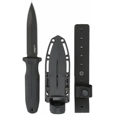 SOG Fixed Blade Knife: Straight, 10 in Overall Lg, Steel, Plastic - General Purpose Knives