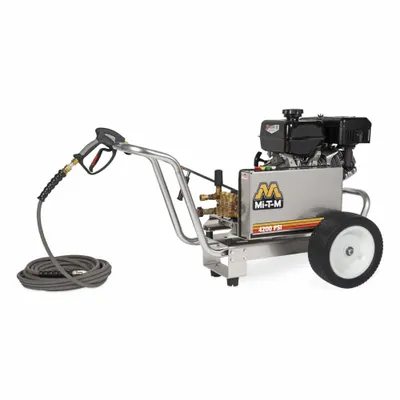 MI-T-M GBA-4200-0DAM Cold Water Pressure Washer, 4200 psi, 3.4 gpm, Cart Mount - Cold Water Pressure Washers
