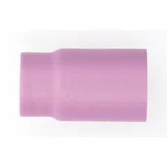 Alumina gas lens nozzle, size No. 11, standard type. Sold in a pack of 10. Used in TIG welding to improve shielding gas coverage and protect the weld puddle from contamination.