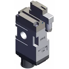 The SMC VP717Y-5DZ1 is a three-way, two-position solenoid valve from the VP Series. It is a single-solenoid, normally closed unit operating on 24V DC with a female 1/2 BSPP connection. This valve is used to control air flow in pneumatic systems, such as for actuating single-acting cylinders or providing pilot signals in automation and material handling equipment.