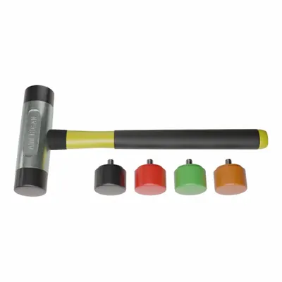 AMERICAN Replaceable Tip Hammer: Urethane, 8 oz Head Wt, 1 1/2 in Tip Dia, 14 1/2 in Overall Lg - Rubber-Tip Hammers