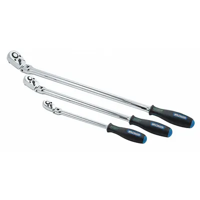 WESTWARD Hand Ratchet Set: Pear, Reversible, 12 in_18 in_24 in Overall Lg - Flex-Head Ratchet Sets