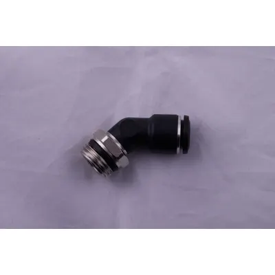 AIGNEP USA Push-to-Connect x Universal Thread Elbow, 10 mm OD x 1/4" - Nylon & Nickel-Plated Brass Tube Fittings