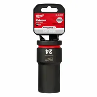 MILWAUKEE Deep Impact Socket: 3/4 in Drive Size, Metric, 24 mm Socket Size, 6-Point, Deep, Friction (MPN 49-66-6399)