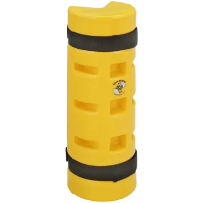 RACK SENTRY Pallet Rack Guard: Strap-On, On Upright, 3 in x 5 1/4 in x 18 in, Thermoplastic - Strap-On Plastic Pallet Rack Post Protectors