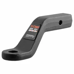 This steel ball mount features a powder-coated, rust-resistant finish. It has a compatible ball shank diameter of 1-1/4 inches and a non-adjustable design. Suitable for towing applications requiring a Class V mount.