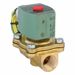 This 2-way, 2-position normally closed solenoid valve from REDHAT features a 1/2 in pipe size and operates on 110V AC voltage. The watertight coil enclosure provides protection in damp or washdown environments. Suitable for on/off flow control of liquids or gases in industrial automation, irrigation, and process control systems.