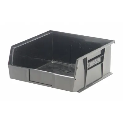 QUANTUM STORAGE SYSTEMS Hang and Stack Bin: 11 in x 10 7/8 in x 5 in, Black - Recycled Plastic Bins