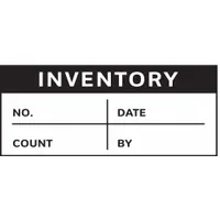 Inspection Label: 1 1/2 in Wd, 5/8 in Ht, Black/White, Rectangle, Laminated, Polyester, 350 PK (MPN TCSL2-10743)