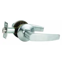 This passage lever lockset is designed for interior doors where locking is not required, such as hallways or closets. It features an S Jupiter style lever in a satin chromium-plated brass finish and is ADA compliant. The ANSI F75 function code indicates a passage (non-locking) application