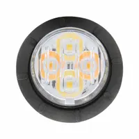 MAXXIMA 1-1/4" CLEARANCE MARKER AND FLASHING WARNING LIGHT: Clearance Light, LED, Round, Amber/White (MPN M09450YWCL-DC)