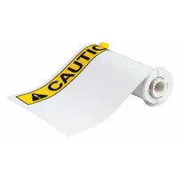 Pre-Cut Label Stock Roll: Caution, CAUTION Header, 10 in x 14 in, 14 in x 10 in, Vinyl, White (MPN 140886)