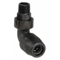 TRANSAIR Push-Fit Elbow Fitting: 1/2 in OD x 1/4 in Pipe Size, Push-to-Connect x MNPT, Polyamide (MPN 6609 17 14GR)