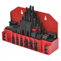 WESTWARD Machine Clamping Kit: For 1/2 in T-Slot, 3/8"-16 Stud, 52 Pc