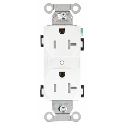 BRYANT Receptacle: Duplex, 5-20, White, 125V AC, 20 A, 2 Pole / 3 Wire (MPN CBRS20WTR) - General Purpose Receptacles