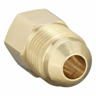 PARKER Flared Fitting Coupling: 3/8 in OD x 1/4 in OD Fitting Size, Flared - Standard Brass 45-Degree Flare Tube Fittings