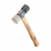Mallet: Hickory Handle, Plain Grip, 24 oz Head Wt, 1 3/4 in Dia, 1 1/2 in Head Lg, 14 in Overall Lg (MPN DFH24)