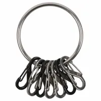 Key Rack: 8 Key Capacity, 3 1/4 in Key Ring Dia, Steel, Black, 2 1/4 in Overall Wd (MPN BRG-M1-R3)